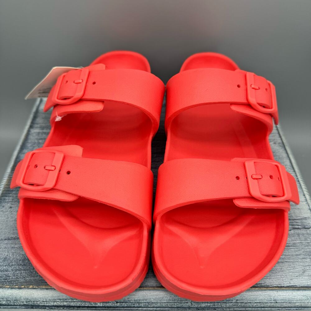 NEW Shade & Shore Women’s Neida EVA Two band Sandals Coral Red Size 11 - Picture 3 of 10